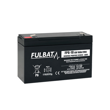Batterie Plomb Standard FP6-10 - 6V - 9.3Ah - UL94.FR – FULBAT