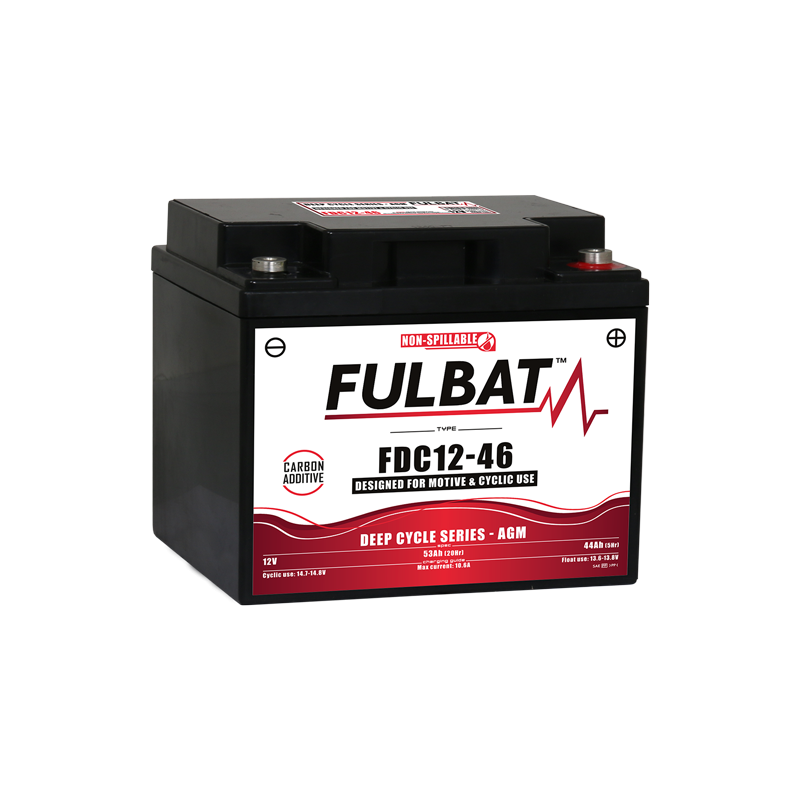 Batterie FULBAT FDC12-43 - Deep Cycle AGM Carbone - 12V - 43Ah