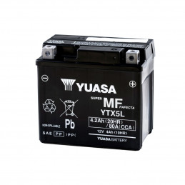 Destockage batterie moto Yuasa YTX5L-BS 12V - 4Ah avec pack acide